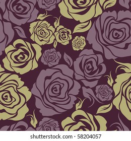 Seamless vintage flower rose pattern (from my big "Seamless pattern collection")