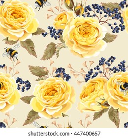 Seamless vintage flowers