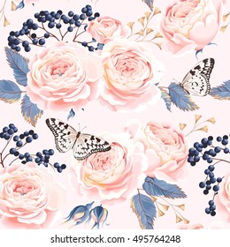 Seamless vintage flowers