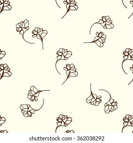 Seamless vintage flowers, vector background