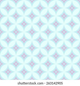 Seamless vintage geometric pattern blue and green colors