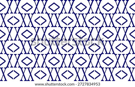 seamless vintage geometric pattern, Seamless geometric diamond and X pattern in two tone blue. blue diamond seamless Repeat seamless pattern design for fabric printing or background