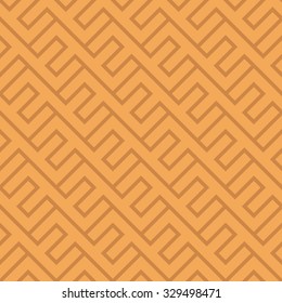 Seamless vintage geometric pattern. Ethnic vector eps8 diagonal background. Orange and brown texture.