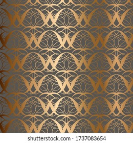 Seamless vintage golden background. Vector for textile design.