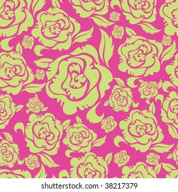 Seamless vintage grunge floral pattern with roses (From my big "Seamless collection")