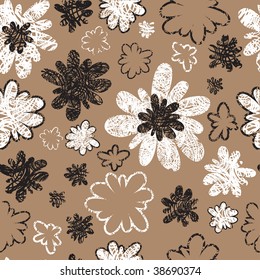 Seamless vintage grunge floral pattern (From my big "Seamless collection")