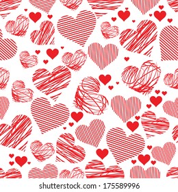 Seamless vintage heart background in pretty colors