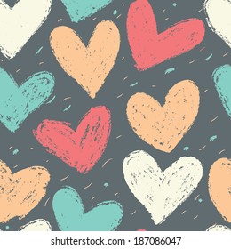 Seamless vintage heart background in pretty colors. Great for Baby, Valentine's Day, Mother's Day, wedding, scrapbook, surface textures.