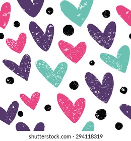 Seamless vintage heart background in pretty colors. Great for Baby, Valentine's Day, Mother's Day, wedding, scrapbook, surface textures.