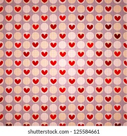 Seamless vintage heart pattern background