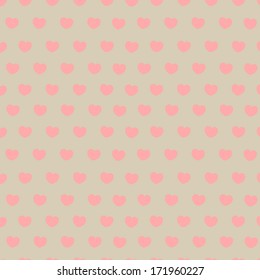 Seamless vintage heart pattern background. Vector illustration.
