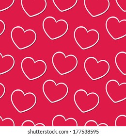 Seamless vintage hearts pattern background. Valentine's day. Packaging design 