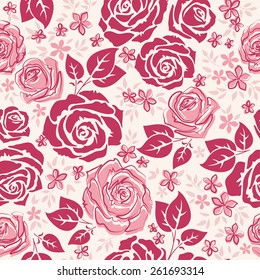 Seamless Vintage Inspired Pink Rose Pattern Stock Vector (Royalty Free ...