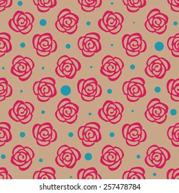 Seamless vintage inspired Rose Pattern, vector background