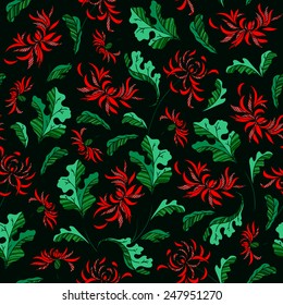 Seamless vintage japanese pattern with lily