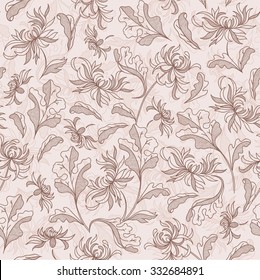 Seamless vintage japanese pattern with lily            