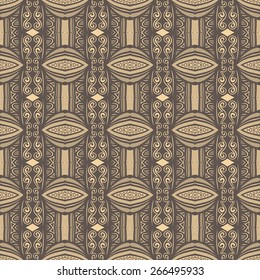 Seamless Vintage Lace Pattern (Vector). Hand Drawn Tile Texture, Ethnic Ornament