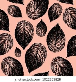 Seamless vintage leaf. Leaves pattern illustration.