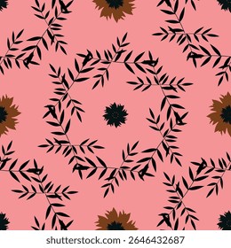 Seamless vintage leaves pattern design.