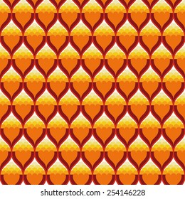 Seamless vintage orange ogee pattern vector