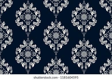 Seamless vintage ornament on background. Floral ornament on background. Wallpaper pattern