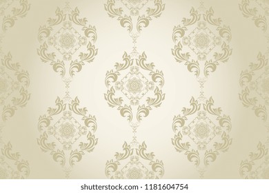 Seamless vintage ornament on background. Floral ornament on background. Wallpaper pattern