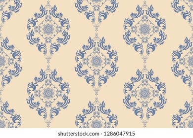 Seamless vintage ornament on background. Floral ornament on background. Wallpaper pattern