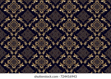 Seamless vintage ornament on background. Floral ornament on background. Wallpaper pattern