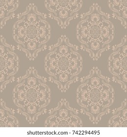 Seamless vintage ornament on background. Floral ornament on background. Wallpaper pattern