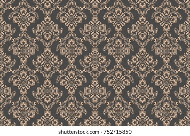 Seamless vintage ornament on background. Floral ornament on background. Wallpaper pattern