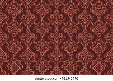 Seamless vintage ornament on background. Floral ornament on background. Wallpaper pattern