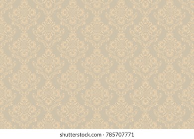 Seamless vintage ornament on background. Floral ornament on background. Wallpaper pattern
