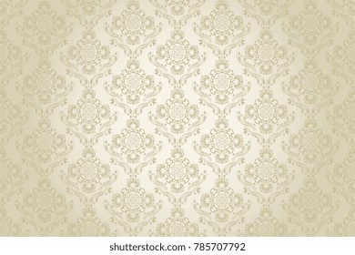 Seamless vintage ornament on background. Floral ornament on background. Wallpaper pattern