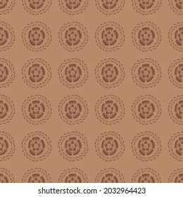 seamless vintage ornament pattern in brown tones for pints on ceramics, textiles, packaging, apparel and interior decoration