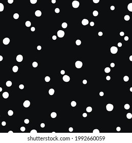 Seamless vintage pattern abstract . black background. white spots are dots. fashionable print for textiles and wallpaper.