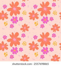 Seamless vintage pattern with abstract colours