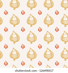 Seamless vintage pattern with abstract flowers. Vector illustration