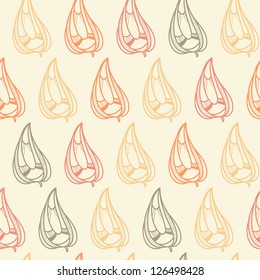 Seamless vintage pattern with abstract flowers. Vector illustration