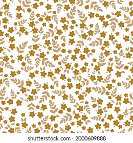 Seamless vintage pattern abstract. white background. the ornament is small terracotta flowers . vector texture. trend print for textiles and wallpaper.