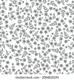 Seamless vintage pattern abstract. white background. gray flower pattern . vector texture .trend print for textiles and wallpaper.