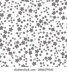 seamless vintage pattern abstract. white background. small gray flowers. vector texture. fashionable print for textiles and wallpaper.