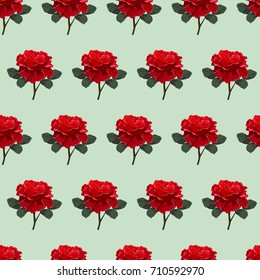 Seamless vintage pattern with beautiful red roses. Hand-drawn floral background for textile, cover, wallpaper, gift packaging, printing.Romantic design for calico.