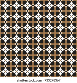 Seamless vintage pattern in black and gold