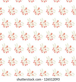 Seamless vintage pattern with branches. Vector illustration