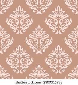 Patrón vintage sin foco con rizos. Papel de escritorio de estilo barroco. Ornamento floral. Origen étnico tribal. Ilustración vectorial, diseño de plantilla para tela, embalaje, tarjeta, tela.
