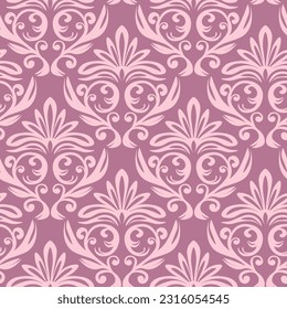 Seamless vintage pattern with curls. Wallpaper in the style of Baroque. Floral ornament. Ethnic tribal background. Vector illustration, template design for cloth, packaging, card, fabric.