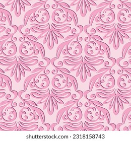 Seamless vintage pattern with curls. Wallpaper in the style of Baroque. Floral ornament. Ethnic tribal background. Vector illustration, template design for cloth, packaging, card, fabric.