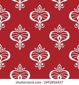 Nahtloses Vintage-Muster mit Locken. Bildschirmhintergrund im Barockstil. Blumenverzierung. Stammeszugehörigkeit. Vektorillustration, Vorlage Design für Stoff, Verpackung, Karton, Stoff.