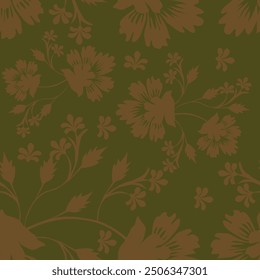 Seamless vintage pattern. cute pink flowers on a dark blue background. vector texture. fashionable print for textiles and wallpaper.