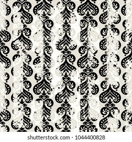 Seamless vintage pattern with an effect of attrition. Can be used on packaging paper, fabric, background for different images, etc.